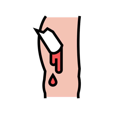 open limb fracture disease color icon vector. open limb fracture disease sign. isolated symbol illustrationのイラスト素材