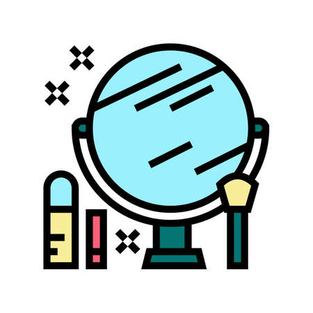 makeup leisure color icon vector. makeup leisure sign. isolated symbol illustrationのイラスト素材