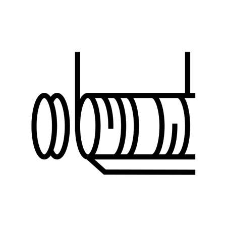 cutting semiconductor manufacturing line icon vector. cutting semiconductor manufacturing sign. isolated contour symbol black illustrationのイラスト素材