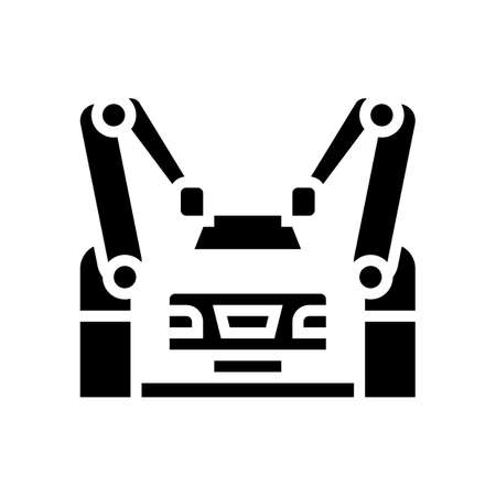 assembly car glyph icon vector. assembly car sign. isolated contour symbol black illustrationのイラスト素材