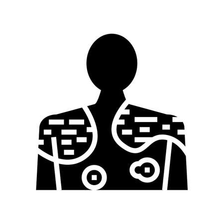 psoriasis disease glyph icon vector. psoriasis disease sign. isolated contour symbol black illustrationのイラスト素材