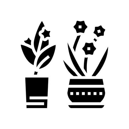 flowers leisure glyph icon vector. flowers leisure sign. isolated contour symbol black illustrationのイラスト素材