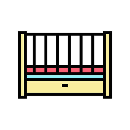 cot baby color icon vector. cot baby sign. isolated symbol illustrationのイラスト素材