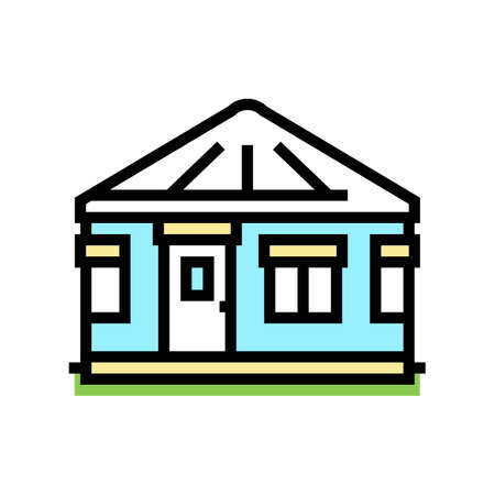 yurt house color icon vector. yurt house sign. isolated symbol illustrationのイラスト素材