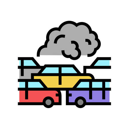 transport car smoke color icon vector. transport car smoke sign. isolated symbol illustrationのイラスト素材