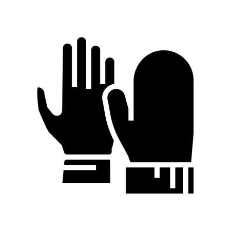 gloves dry skin glyph icon vector. gloves dry skin sign. isolated contour symbol black illustrationのイラスト素材