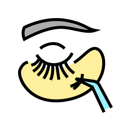 applying eyelashes color icon vector. applying eyelashes sign. isolated symbol illustrationのイラスト素材