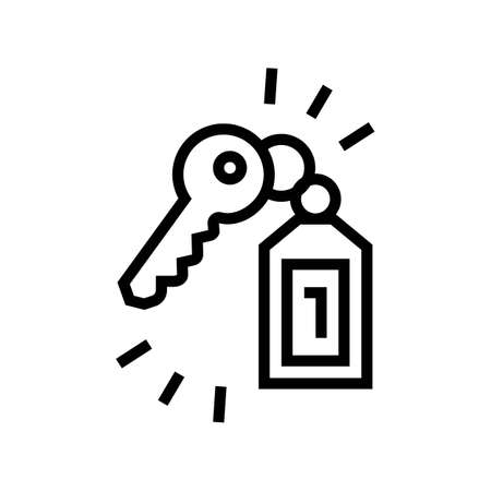 key of apartment motel line icon vector. key of apartment motel sign. isolated contour symbol black illustrationのイラスト素材