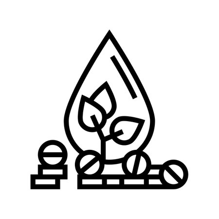 medicaments for blood phytotherapy line icon vector. medicaments for blood phytotherapy sign. isolated contour symbol black illustrationのイラスト素材