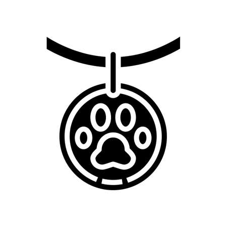 medallion dead pet glyph icon vector. medallion dead pet sign. isolated contour symbol black illustrationのイラスト素材