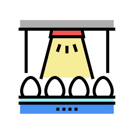 egg factory conveyor color icon vector. egg factory conveyor sign. isolated symbol illustrationのイラスト素材