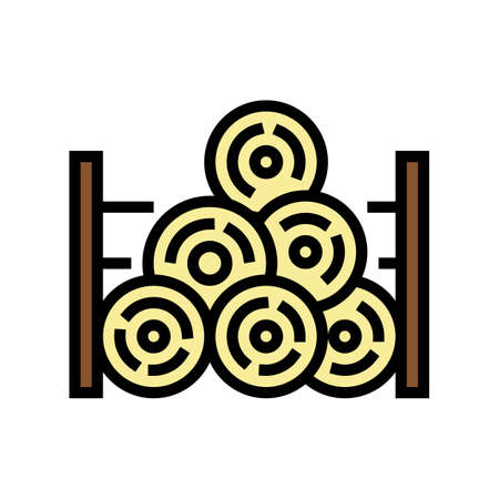 wooden timber storage color icon vector. wooden timber storage sign. isolated symbol illustrationのイラスト素材