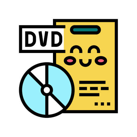 dvd films educational color icon vector. dvd films educational sign. isolated symbol illustrationのイラスト素材