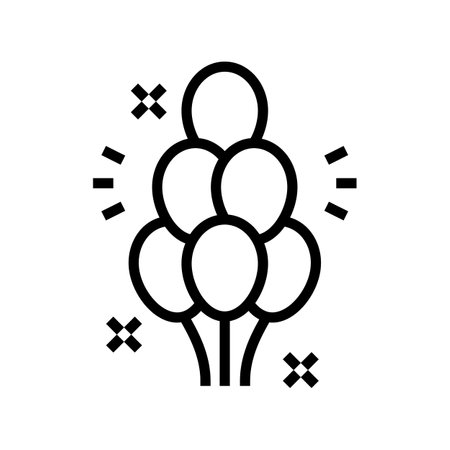 balloon bouquet line icon vector. balloon bouquet sign. isolated contour symbol black illustrationのイラスト素材