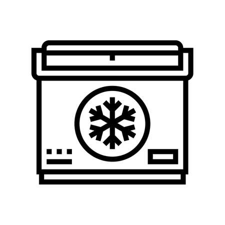 portable refrigerator line icon vector. portable refrigerator sign. isolated contour symbol black illustrationのイラスト素材