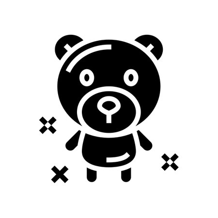 bear character balloon glyph icon vector. bear character balloon sign. isolated contour symbol black illustrationのイラスト素材