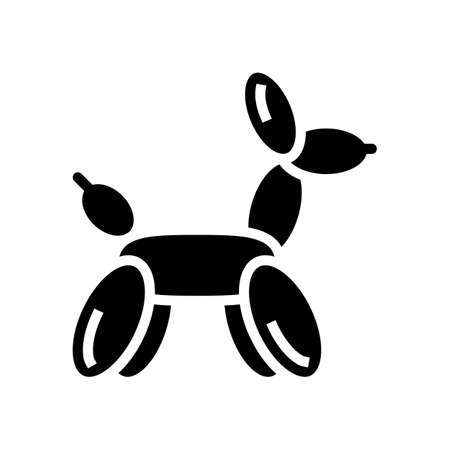 balloon sculpture glyph icon vector. balloon sculpture sign. isolated contour symbol black illustrationのイラスト素材