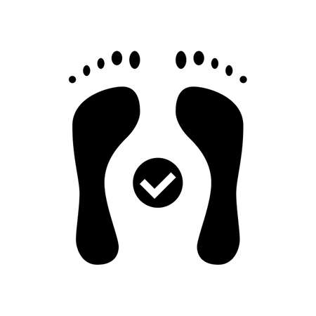 health feet print glyph icon vector. health feet print sign. isolated contour symbol black illustrationのイラスト素材