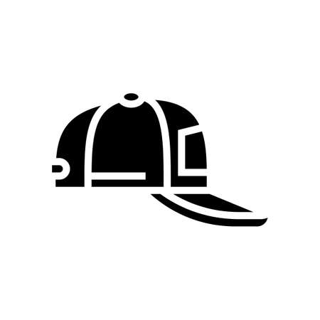 cap summer glyph icon vector. cap summer sign. isolated contour symbol black illustrationのイラスト素材