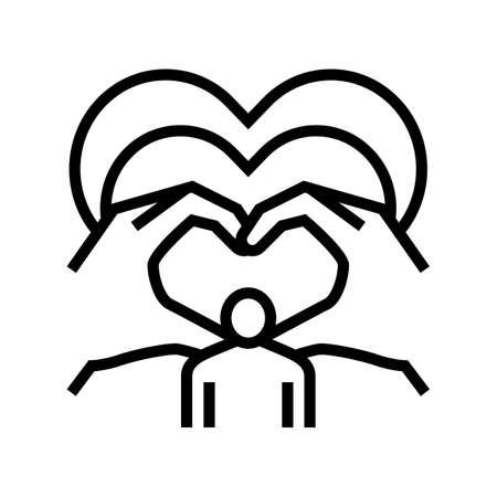 love child adoption line icon vector. love child adoption sign. isolated contour symbol black illustrationのイラスト素材