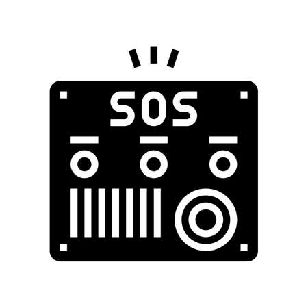 sos panel for old people glyph icon vector. sos panel for old people sign. isolated contour symbol black illustrationのイラスト素材