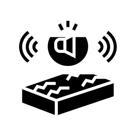 noise insulation properties glyph icon vector. noise insulation properties sign. isolated contour symbol black illustrationのイラスト素材