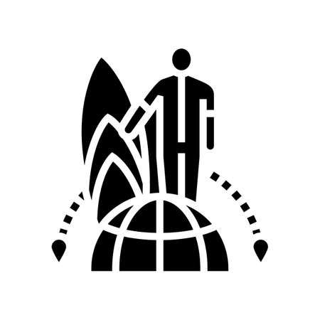 water sport tourism glyph icon vector. water sport tourism sign. isolated contour symbol black illustrationのイラスト素材