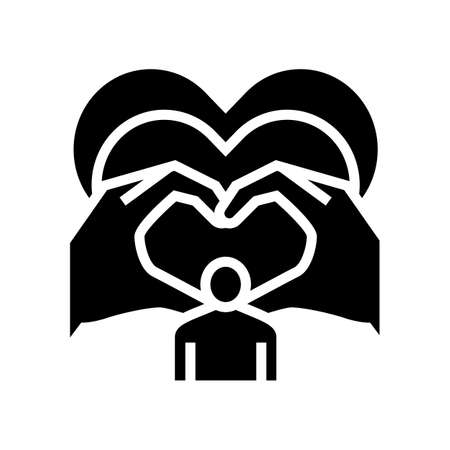 love child adoption glyph icon vector. love child adoption sign. isolated contour symbol black illustrationのイラスト素材