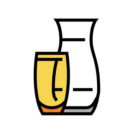 vase glass production color icon vector. vase glass production sign. isolated symbol illustrationのイラスト素材