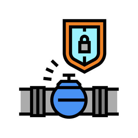 protection system of pipeline construction color icon vector. protection system of pipeline construction sign. isolated symbol illustrationのイラスト素材