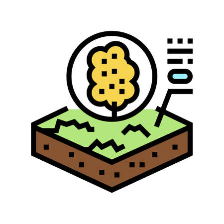 tree growth on organic soil color icon vector. tree growth on organic soil sign. isolated symbol illustrationのイラスト素材