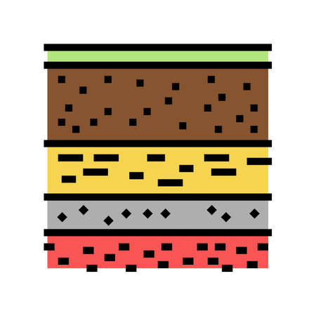 layers of soil color icon vector. layers of soil sign. isolated symbol illustrationのイラスト素材