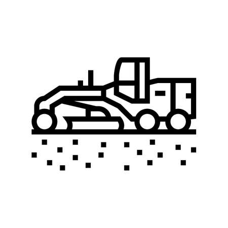 tractor prepare space for pipeline construction line icon vector. tractor prepare space for pipeline construction sign. isolated contour symbol black illustrationのイラスト素材