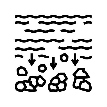 sedimentation water filter line icon vector. sedimentation water filter sign. isolated contour symbol black illustrationのイラスト素材