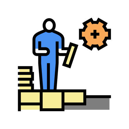 master tiler color icon vector. master tiler sign. isolated symbol illustrationのイラスト素材