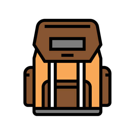 hiking backpack for hunting color icon vector. hiking backpack for hunting sign. isolated symbol illustrationのイラスト素材