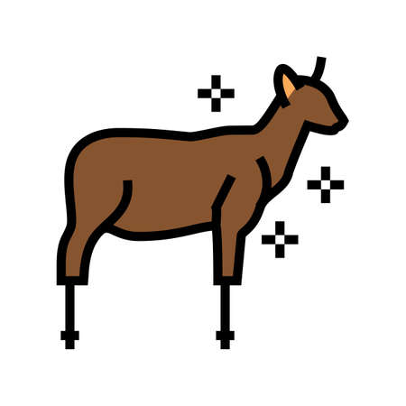 stuffed hoofed animal color icon vector. stuffed hoofed animal sign. isolated symbol illustrationのイラスト素材