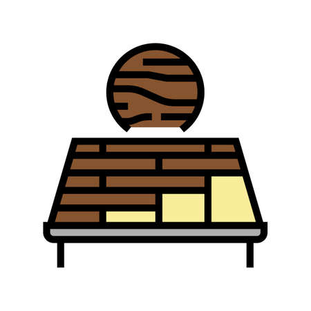 wooden roof color icon vector. wooden roof sign. isolated symbol illustrationのイラスト素材