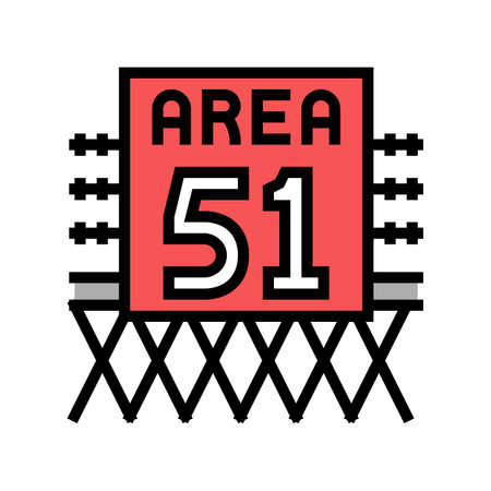 experimental area 51 color icon vector. experimental area 51 sign. isolated symbol illustrationのイラスト素材