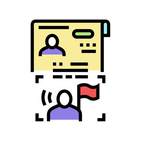 visa as political asylum color icon vector. visa as political asylum sign. isolated symbol illustrationのイラスト素材