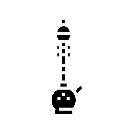indian hookah glyph icon vector. indian hookah sign. isolated contour symbol black illustrationのイラスト素材