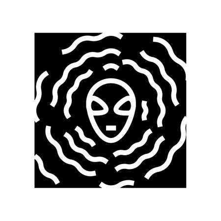 alien vibration glyph icon vector. alien vibration sign. isolated contour symbol black illustrationのイラスト素材