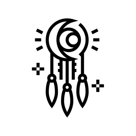 dreamcatcher boho line icon vector. dreamcatcher boho sign. isolated contour symbol black illustrationのイラスト素材