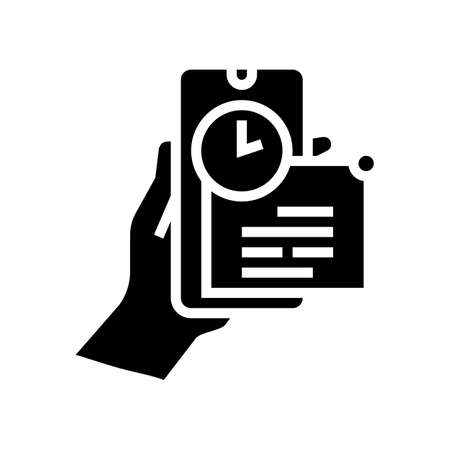 message ephemeral glyph icon vector. message ephemeral sign. isolated contour symbol black illustrationのイラスト素材