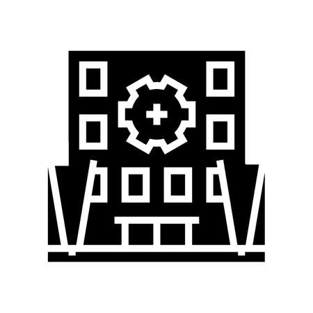 building multicolor lighting glyph icon vector. building multicolor lighting sign. isolated contour symbol black illustrationのイラスト素材