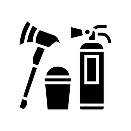 fire safety glyph icon vector. fire safety sign. isolated contour symbol black illustrationのイラスト素材