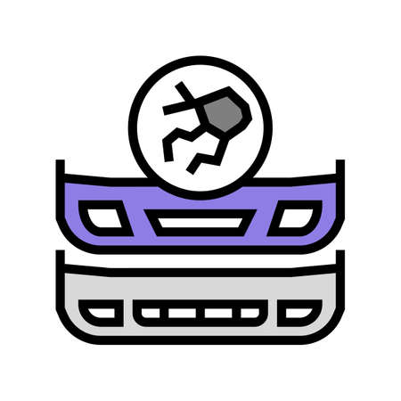 plastic bumper repair color icon vector. plastic bumper repair sign. isolated symbol illustrationのイラスト素材