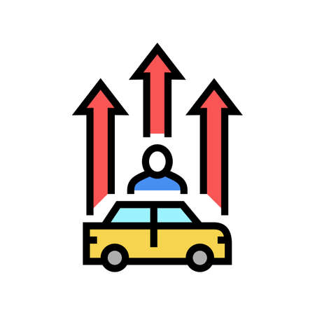 mature driver improvement course color icon vector. mature driver improvement course sign. isolated symbol illustrationのイラスト素材