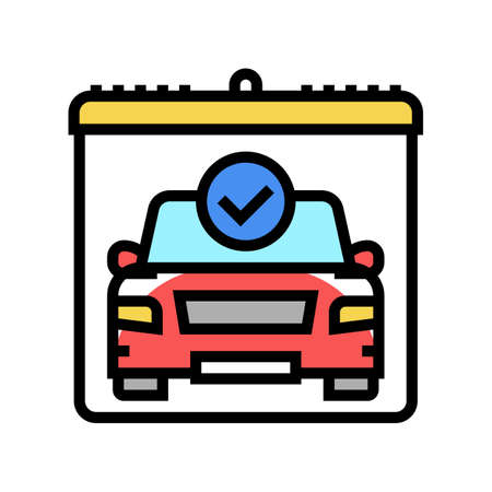 drivers day of test color icon vector. drivers day of test sign. isolated symbol illustrationのイラスト素材