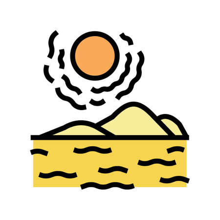 desert land color icon vector. desert land sign. isolated symbol illustrationのイラスト素材